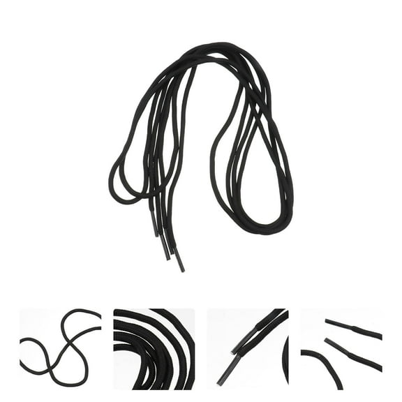 WHAMVOX 1 Pair Durable Black Polyester Shoelaces for Men 15.7X0.2In