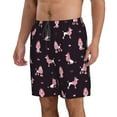 thumbnail image 2 of Cauagu Poodle Dog Print Men's Swim Trunks,Hawaiian Bathing Suit Swimsuits Beach Shorts with Pockets for Men Quick Dry Swimming Board Shorts-, 2 of 6