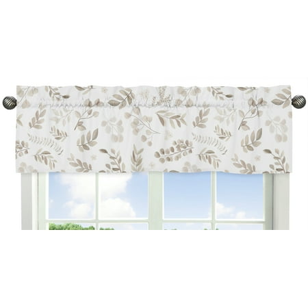 UPC: 0846480084303 | Botanical Taupe Floral Leaf 54 Window Valance by Sweet Jojo Designs