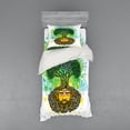thumbnail image 1 of Nature Duvet Cover Set, Watercolor Splash Bearded Man Tree of Life Sketch, Bedding Set with Shams and Fitted Sheet, 3 Sizes, by Ambesonne, 1 of 3