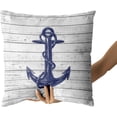 thumbnail image 3 of GZHJMY Navy Blue Anchor Throw Pillow Cover Set of 2 Nautical Pillowcases Soft Cotton Home Decorative Pillow Case Double Sided Cushion Covers 16 X 16 Inch for Indoor Outdoor Bedroom and Car, 3 of 7