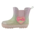 thumbnail image 3 of Barbie Toddler Girls' Chelsea Rain Boots - Pastel Rainbow Ombre Glitter, Size 8, 3 of 8