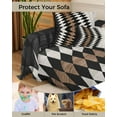 thumbnail image 4 of Brown Western Sofa Covers for 3 Cushion Couch,Washable Sectional & L Shape Couch Covers for Dog/Cat/Kids,Black Aztec American Boho Tribe Wood Non Slip Sofa Slipcover Tassel Futon Cover 71''x150'', 4 of 8