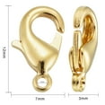 thumbnail image 4 of 20 pc Brass Lobster Claw Clasps Parrot Trigger Clasps Nickel Free Golden about 12mm long 7mm wide 3mm thick hole: 1mm, 4 of 6