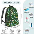 thumbnail image 5 of Dinosaur and Volcano Green Pattern Backpack for School, Cute School Bag with Adjustable Shoulder Straps and Padded Back, 16.9"x12.6"x5.9", 5 of 5