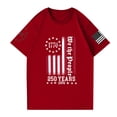thumbnail image 4 of America 250 Shirts for Men Patriotic Star American Flag Print Crew Neck Short Sleeve Tshirt Muscle Regular Fit Daily Wear Summer Tees, Red, #01 Red, 4 of 6