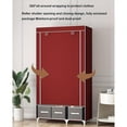 thumbnail image 4 of 67" Rolling Door Portable Wardrobe with 3 Drawers Space-Saving Fabric Closet Organizer Steel Tube Frame Dustproof & Waterproof, Tool-Free Assembly Gray, 4 of 6