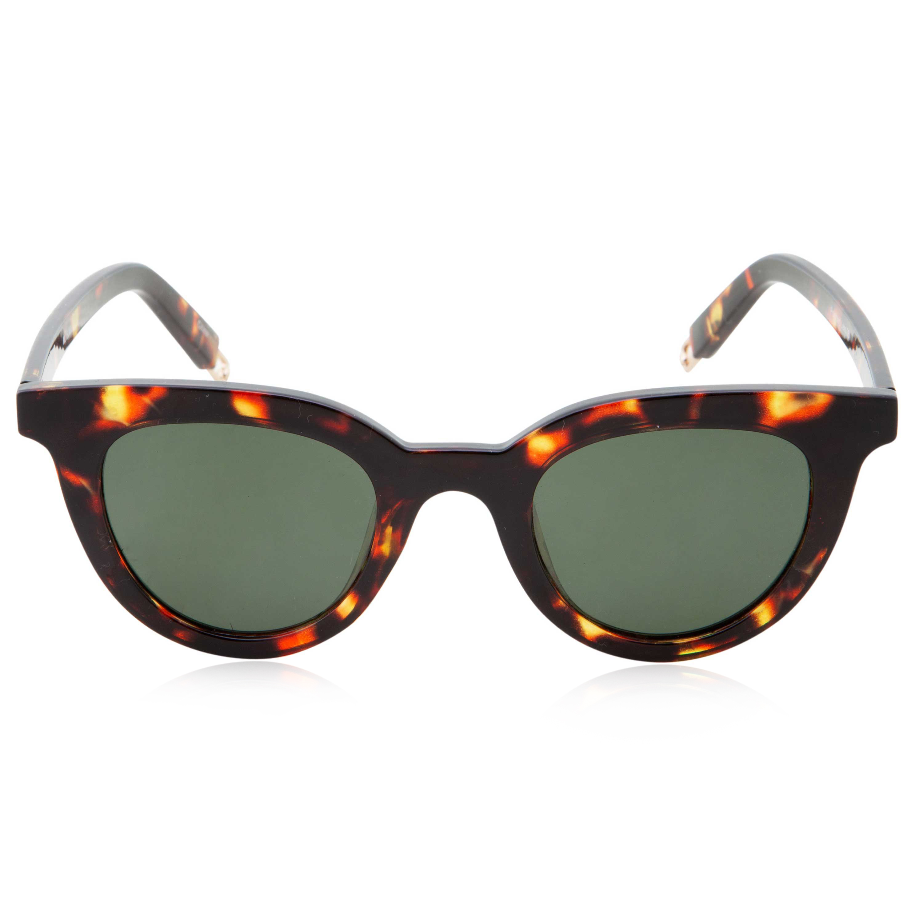 grinderPUNCH Vintage Inspired Horned Rim Tortoise Plastic Frame Round Sunglasses - image 3 of 5