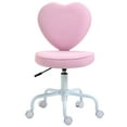 thumbnail image 3 of HOMCOM Heart Love Shaped Back Design Office Chair with Adjustable Height and 360 Swivel Castor Wheels, Pink, 3 of 10