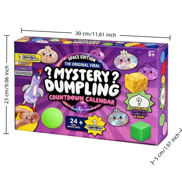 2026 Dumpling Squishy Advent Calendar, 24 PCS Squishy Dumpling Mystery Countdown Dumpling Advent Calendar,Mystery Countdown Calendar for Stress Relief ,Sensory Fidget Toy for Adult
