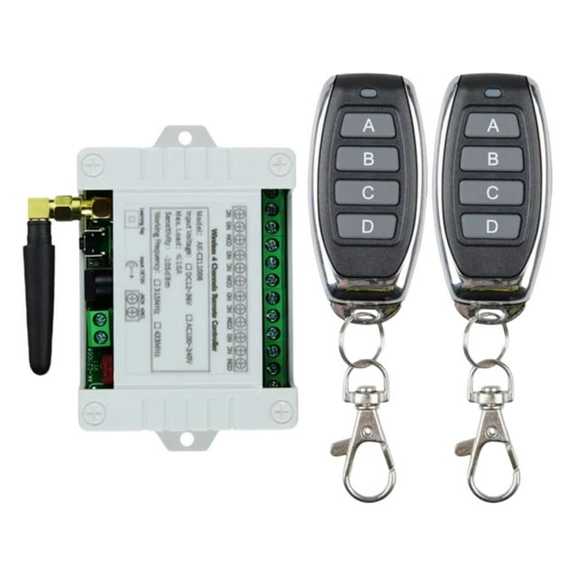 Interruptor de control remoto de 4 canales, de 12 V, alta confiabilidad, funcionamiento eficiente, 315 o 433,92 MHz para electrodomésticos