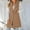 Khaki, variant on Women Winter Faux Wool Blend Camel Mid-Long Coat Solid Color Knit Coats Notch Double-Breasted Lapel Jacket Front Button Closure Cardigan Outwear Khaki