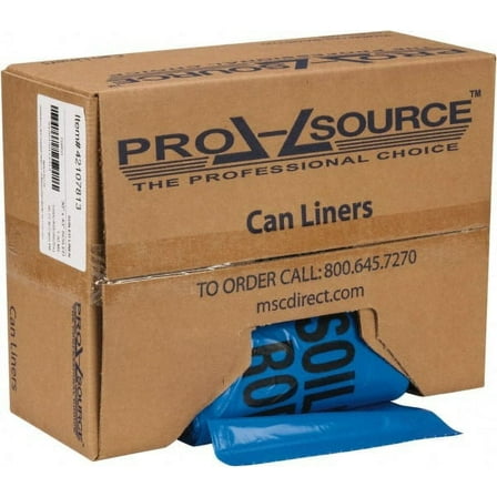 PRO-SOURCE 32 Gal Capacity, Blue, Hazardous Waste Bag 1.3 mil Thick x 30" Wide x 43" High, Roll