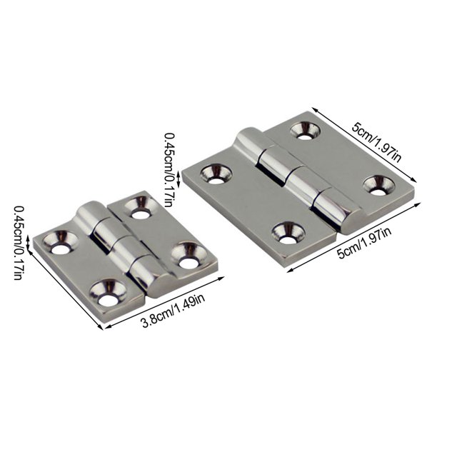Pack of 2 Yacht Deck Door RV Hinge Stainless Hinges Replacing Part Window Hardware Repairing Accessory Boat Canoe Large