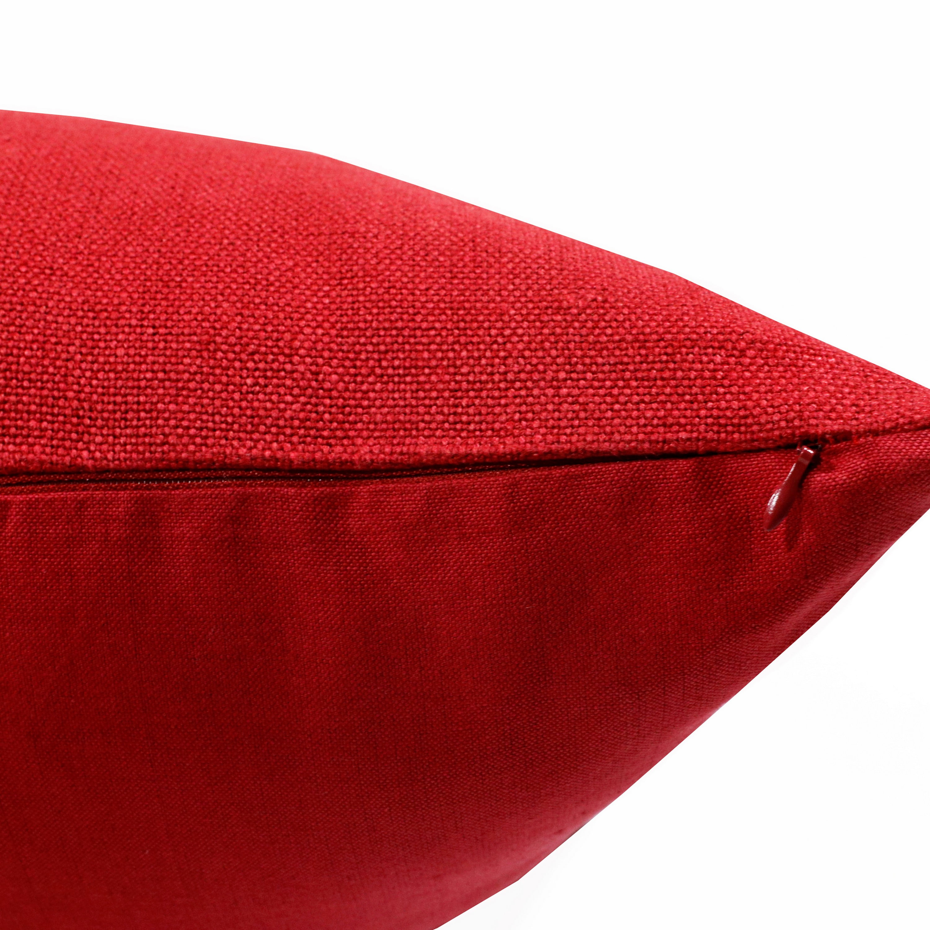 Ox Bay Luano Solid Transitional Linen Hand Woven Throw Pillow, Red, 20" x 20"