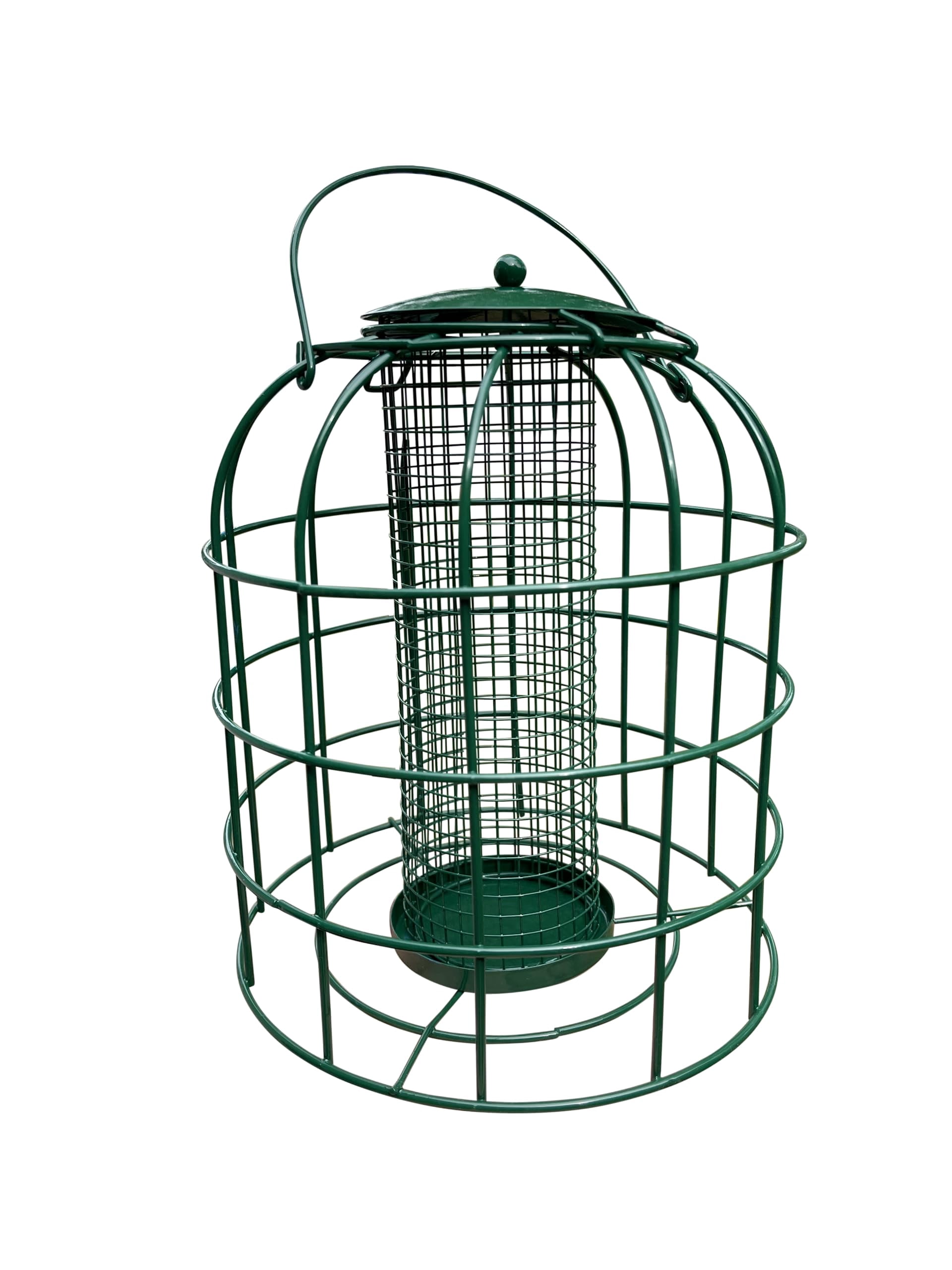 Garden Guru Squirrel Proof Bird Feeder – Outdoor Caged Mesh Seed Peanut Hanging Bird Feeder for Small Wild Birds – Premium Coated Steel & Metal Seed Guard - Chew Proof, Weather Resistant