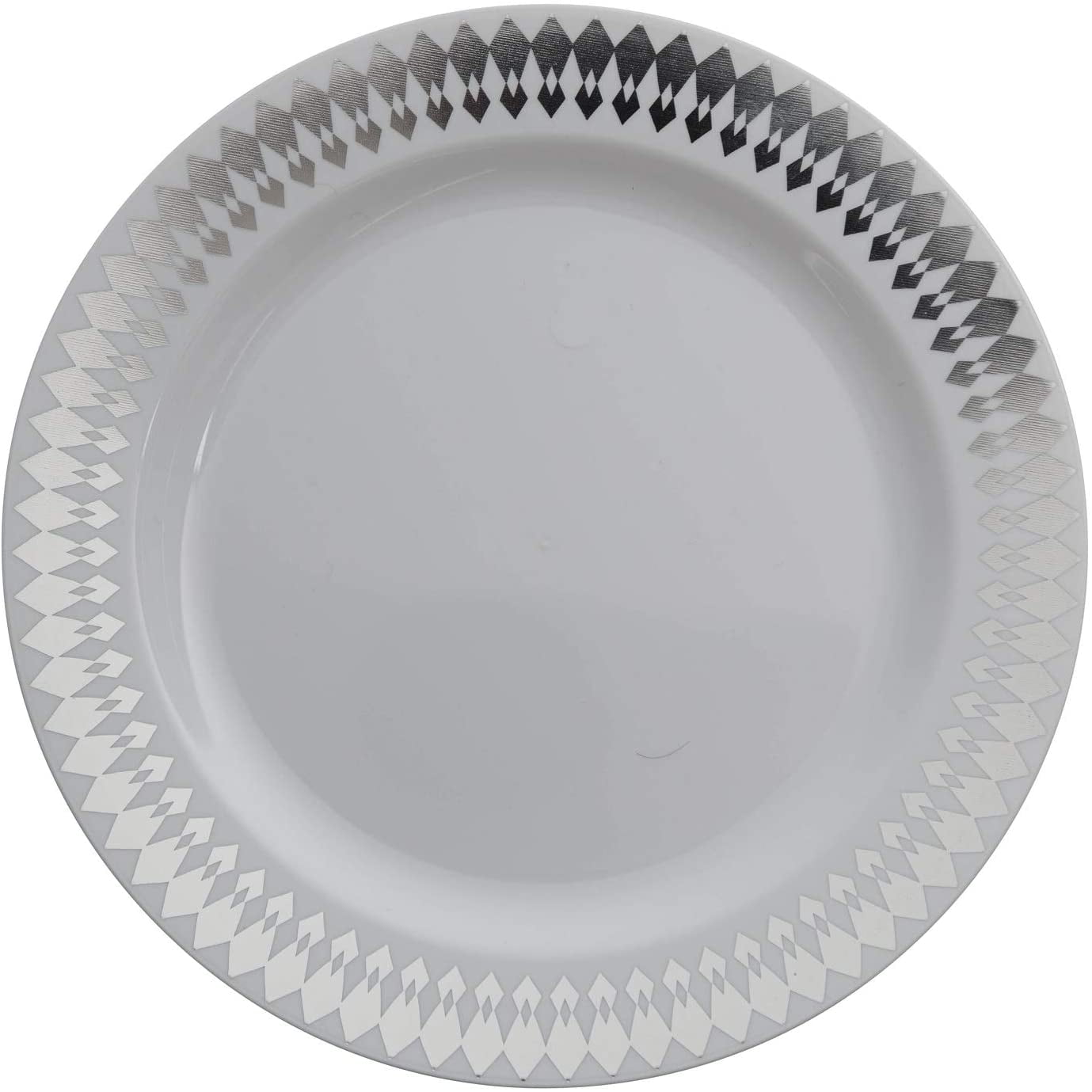 Exquisite White/Silver Briliance 40 Pack 9" Disposable Salad Wedding