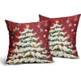 thumbnail image 2 of Red Christmas Pillow Covers 18X18 Inch Xmas Tree Snowflakes Star Decorative Pillow Cases Set of 2 Winter Holiday Throw Pillows Farmhouse Home Decor for Sofa Couch Cushion Outdoor, 2 of 6
