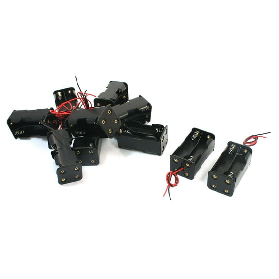 Unique Bargains 10 Pcs Open Frame Two Sides 4 x 1.5V AA Battery Holder Case Box Container