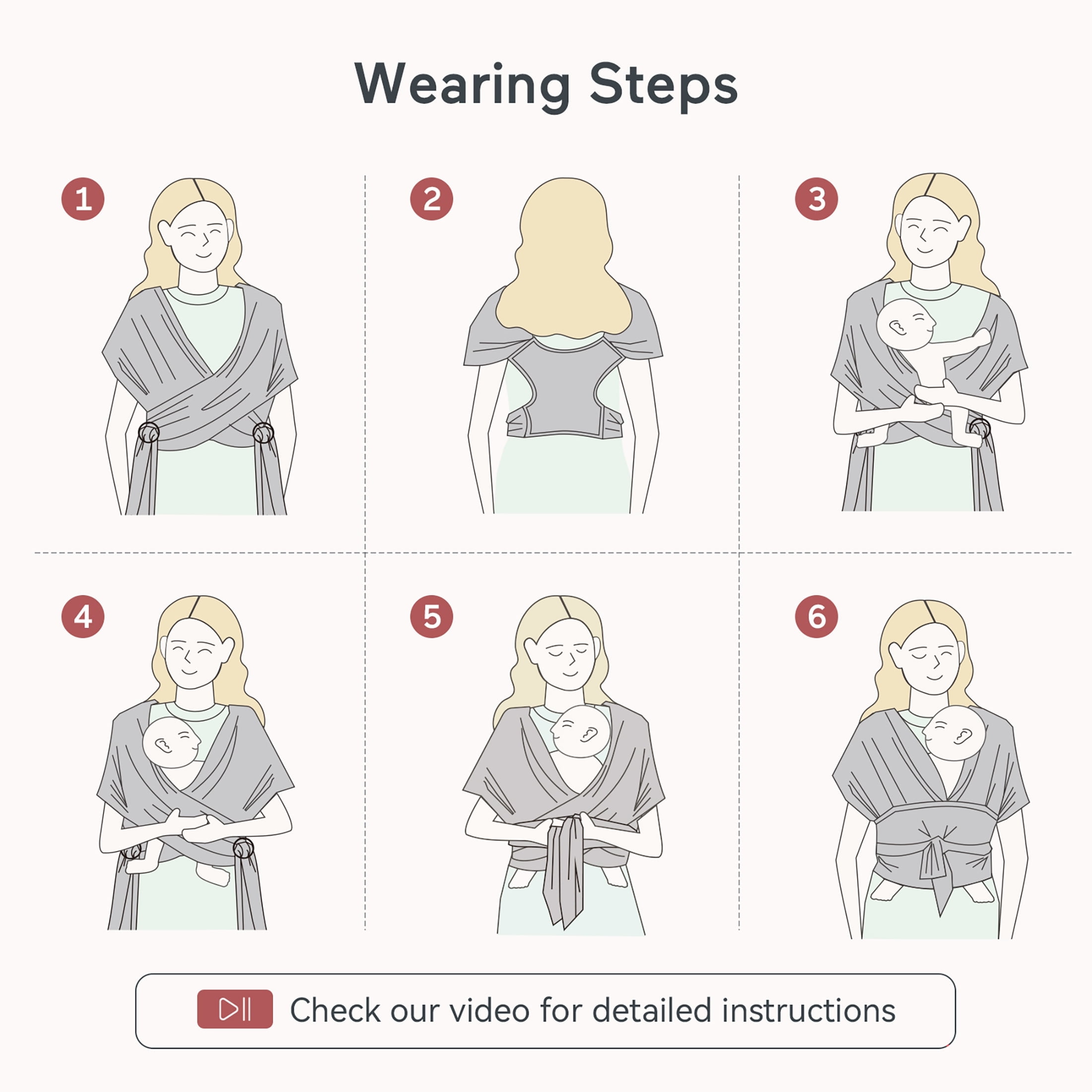 Momcozy Baby Wrap Carrier, Easy to Wear Baby Carrier Sling Newborn to Toddler 8-35lbs, Lightweight Adjustable Hands Free Baby Sling, Black
