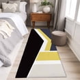 thumbnail image 3 of Black Yellow Lines Runner Rugs 2x6 ft Geometric Abstract Black Yellow Blue Texture Washable Hallway Rugs Non-Slip Floor Mats Absorbent Carpet Bedside Runners for Bedroom Kitchen Bathroom Laundry Room, 3 of 9