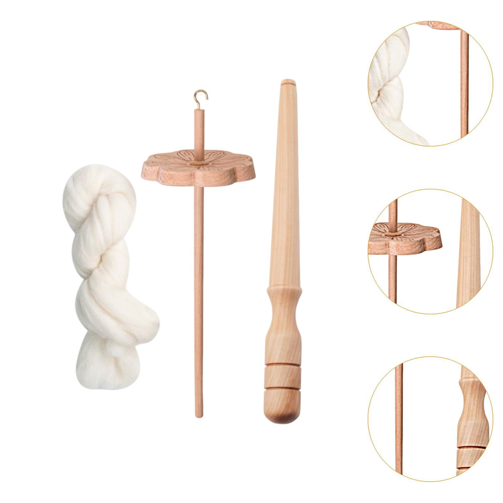 Sharprepublic Drop Spindle Portable Sewing Projects for Beginners Wood for Knitted Felting with wool strips
