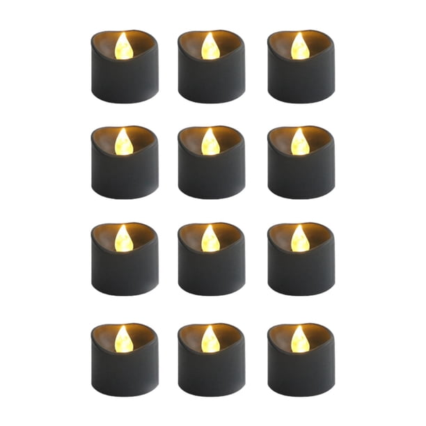 12 velas de té, velas votivas, lámparas, regalo navideño, funciona con pilas, LED, velas de té Destello blanco cálido