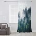 thumbnail image 3 of Green Forest Semi Sheer Curtains Drapes for Living Room, Bedroom, French Doors Window 84 Inches Long, Natural Landscape Modern Abstract Art Rod Pocket Chiffon Curtain Drapery Voile Draperies Panel, 3 of 6