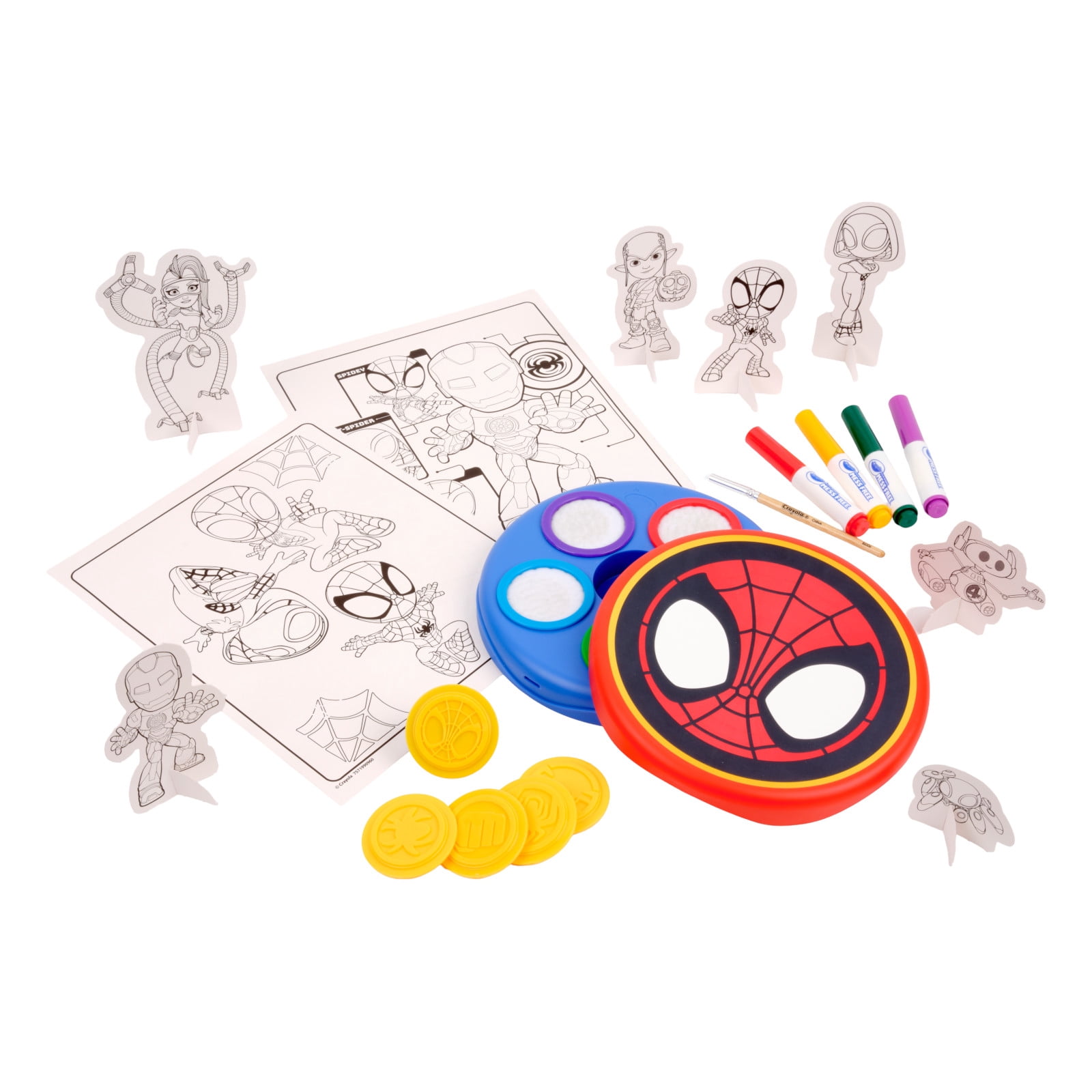 Crayola Color Wonder 3-in-1 Spidey & His Amazing Friends Kit, Spiderman Mess Free Coloring Set, Travel Activity, Gift for Toddlers, Ages 3+