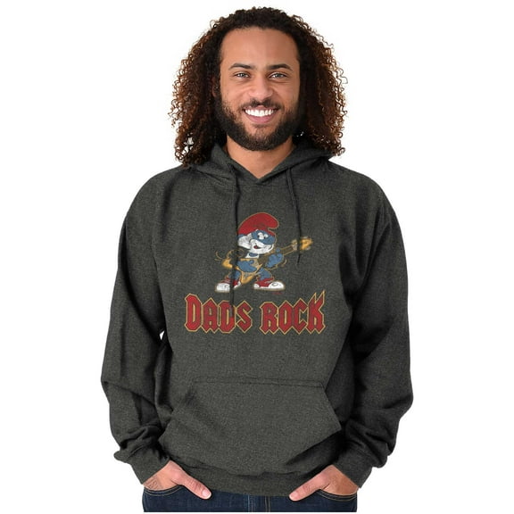 Papa Smurf Dads Rock Musical Father Hoodie Hooded Sweatshirt Men Brisco Brands S