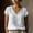 White, variant on Ayolanni Solid T Shirts for Women V-Neck 100% Cotton Short Sleeve Lace Trim Blouse Breathable Loose T-Shirt Womens Unique Tops Blue L