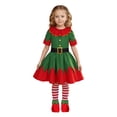 thumbnail image 3 of Elf Outfit for Kids Short Sleeve Christmas Elf Dress Girls Hat Set Holiday Party Dress Christmas Outfits Girls 7-9 years, 3 of 8