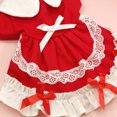 thumbnail image 3 of CBFFDC Pet Clothing Floral Lace Bowknot Pet Lolita Collar Ruffle Hem Two legged Design Spring Summer Clothes for Small Dogs, 3 of 6