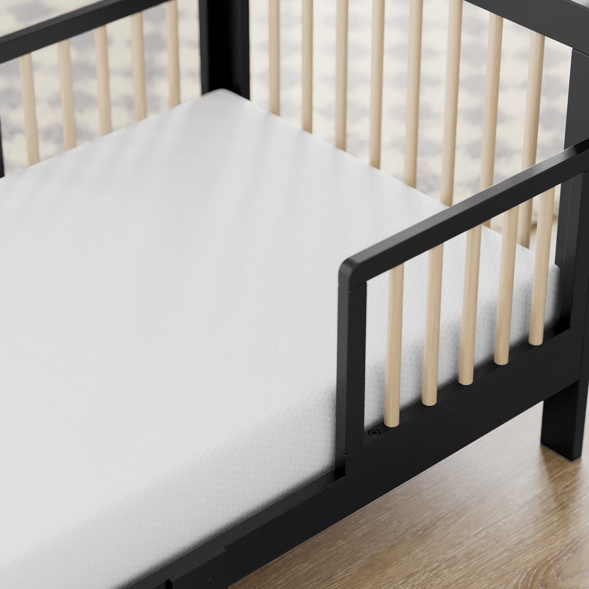 Storkcraft Pasadena Toddler Bed, Black with Driftwood