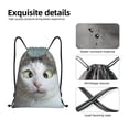 thumbnail image 4 of Disketp Funny Cat Drawstring Backpack Drawstring Gym Bags Draw String Bags for Sports, Gym, Travel, Swimming, Beach-Medium, 4 of 6