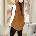 thumbnail image 4 of ZOELNIC Women's Long Fleece Vest Sleeveless Sherpa Jacket with Buttons Winter Warm Outerwear, M, 4 of 6