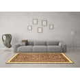 thumbnail image 3 of Ahgly Company Indoor Round Abstract Brown Modern Area Rugs, 4' Round, 3 of 4