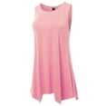 thumbnail image 2 of SSOULM INCH & FIT Women's Round Neck Sleeveless Asymmetrical Hem Tunic Tank Top. Made in U.S.A, 2 of 4