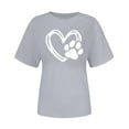 thumbnail image 2 of Pisexur Hauts pour Femmes T-Shirt Graphique de la Saint-Valentin - Col Rond Manches Courtes Imprimé Gris,G, 2 of 5