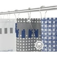 thumbnail image 4 of Shower Curtain Blue Shower Curtain Set for Bathroom Geometric Grey Masculine Shower Curtains Men Decor with Heavy Duty Bathroom Curtain for Hotels Bathtubs, 72x72 inch, Blue, 4 of 5