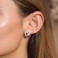 thumbnail image 3 of Pendientes de tuerca de plata de ley 925 con piedra natal, joyería para mujer, chapado en oro blanco/rosa, San Valentín, Navidad, aniversario, cumpleaños, joyería, regalos para él, 3 of 5