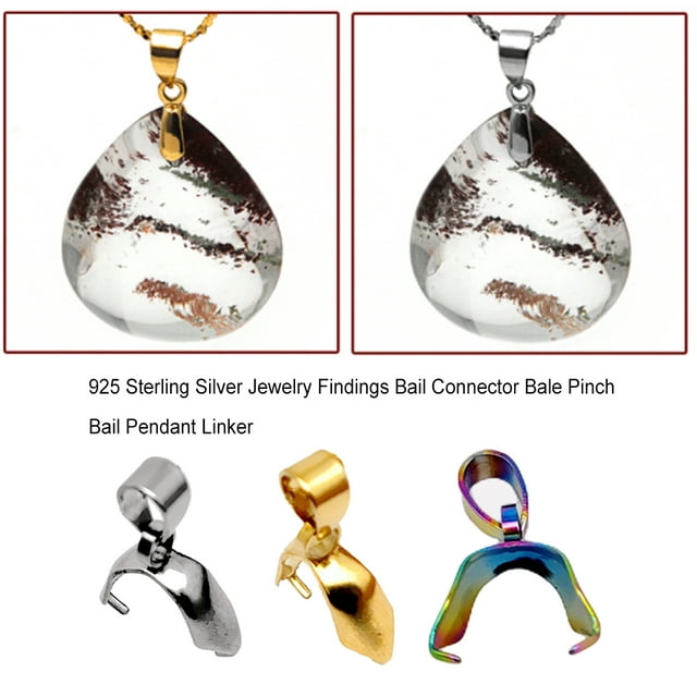 VONKY Necklace Pendant Clasp Replacement Ball Connector Pinch Clips Findings DIY Crafting Jewelry Making Spare Parts Silver Medium