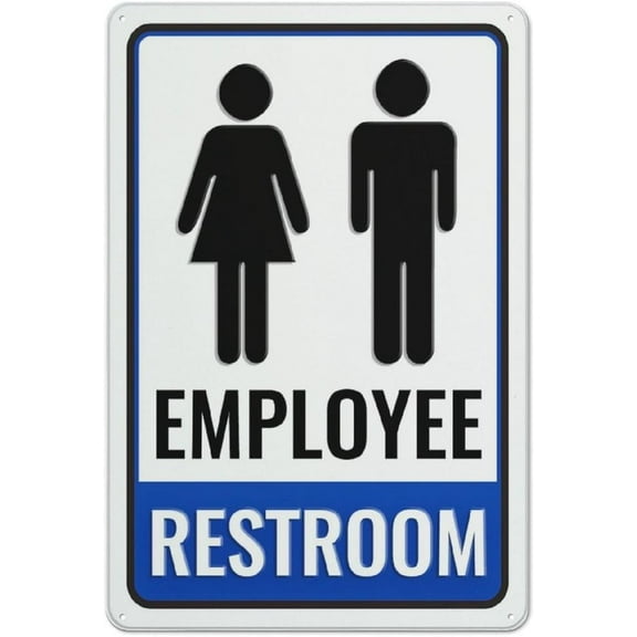 Metal Sign Employee Restroom Wall Or Door Sign Office & Workspace Bathroom Signage Wall Art Signs Lover Gifts Print Wall Decor Idea Gifts For Family Friends 12Inx8In Inch