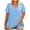 Light Blue, variant on Womens Shirts Plus Size 26 XXXL Plus-Size Women Short Sleeve Sequins Polluer Solid V-Neck Blouse Shirt Tops Red