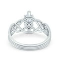 thumbnail image 3 of Simulated Cubic Zirconia Size-5 Art Deco Infinity Shank Crisscross Ring Wedding Bridal Ring Marquise 925 Sterling Silver, 3 of 7