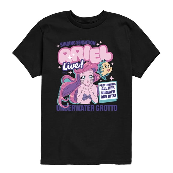 Disney - Ariel Pop Idol - Youth Boys Short Sleeve Graphic T-Shirt