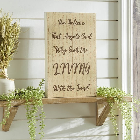 VHC Brands Celebrate Grace We Believe That Angels Said MDF Wall Sign 9x14, Spring Decor, Home Decorations for Wall or Door, Spring and Easter Hanging Decoration