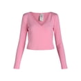 thumbnail image 5 of No Boundaries Brushed Waffle Knit Wrap Sleep Top, Women’s, Sizes XS-XXL, 5 of 5