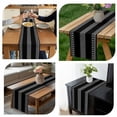 thumbnail image 7 of Black Boho Table Runner - 120 Inch Long, Kitchen Dining Table Runner Dresser Scarves, Vintage Abstract Striped Geometric Motifs Farmhouse Decor for Coffee Tables Wedding Party Banquet, 7 of 7