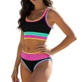 thumbnail image 2 of GaThRRgYP Girls One Piece Swimsuits,Women's 2026 Spring Fashion Conservative Solid Color Skirt Style Split Joint Swimsuit Set Multicolor XL, 2 of 6
